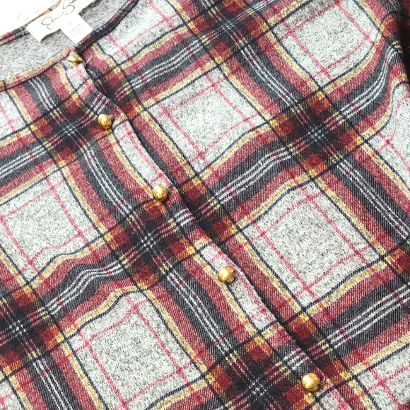 Jessica Simpson Girls Plaid Long Sleeve Top Large - Picture 10 of 11